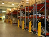 mechanical assist pallet rack in miltary warehouse space