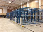 empty mobilized pallet racking ready to store in armory