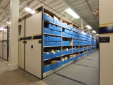 Police evidence storage in compact shelving