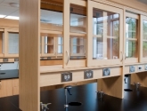 slide open cabinets and power supply on laboratory casework