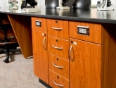 drawers cabinets and power source casework for research lab