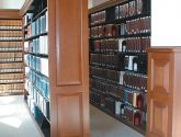 Library Shelving with Wood Trim End Panels