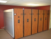 high density shelving with rollok doors