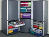 Rotating Shelves and Drawers for Multimedia Cabinets Storage