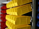 Adjustable Plastic Bin Storage System for Supplies