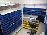 Medical Pharmacy Plastic Bin Storage System Shelves