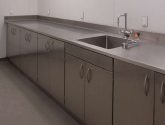 Stainless Steel Cabinets and Countertop with Sink